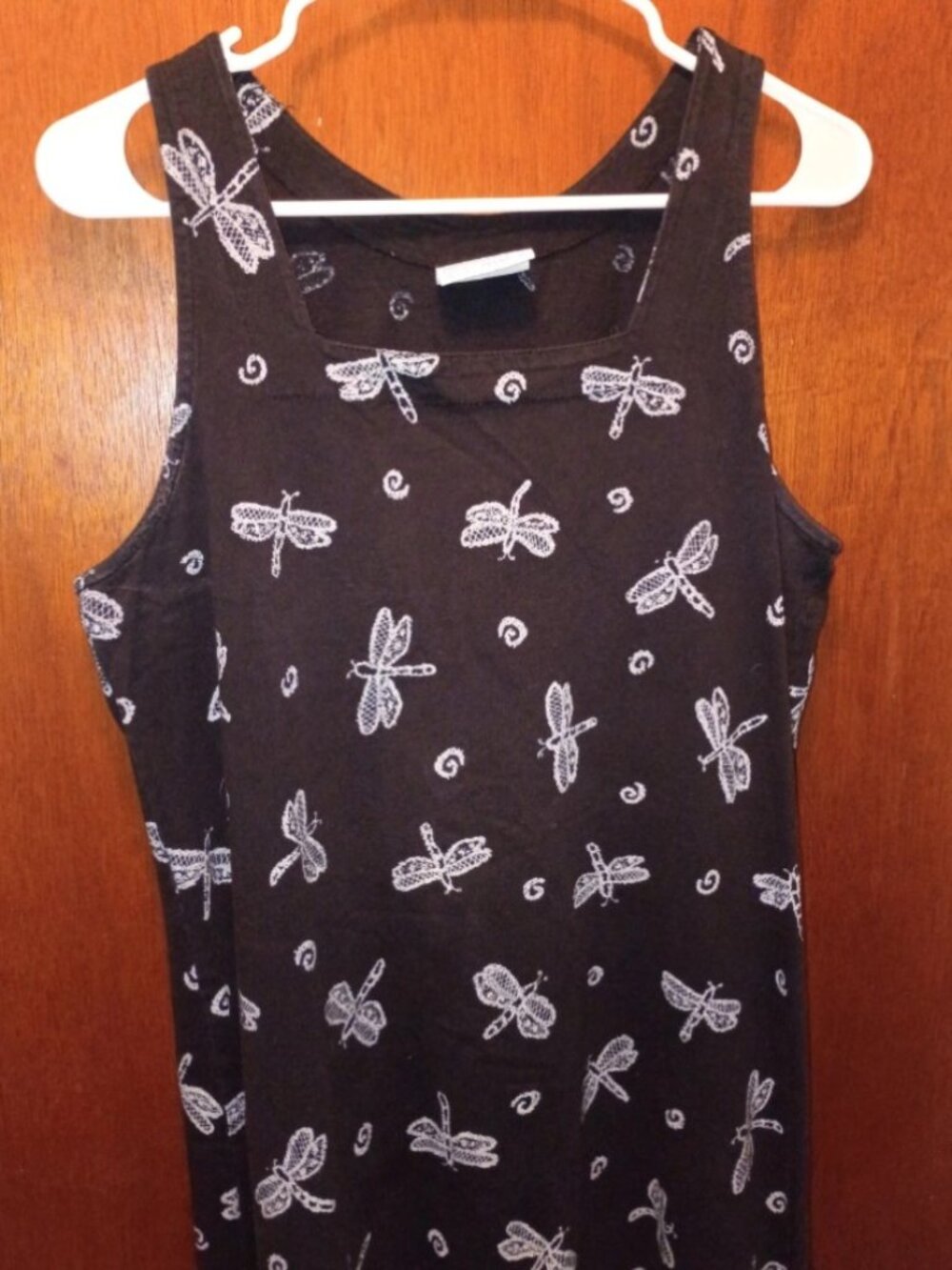 Y2K Fresh Produce Black Maxi Dress Dragonflies. Size M